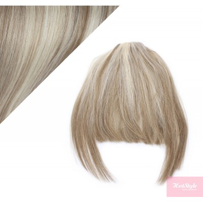 Clip in human hair remy bang/fringe - platinum/light brown