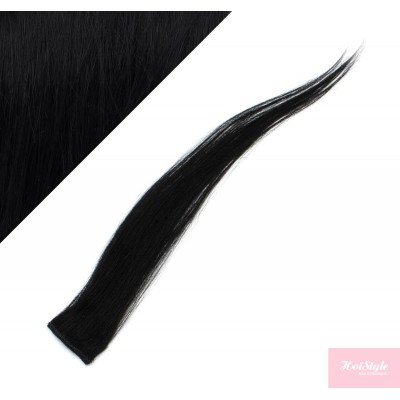 20" (50cm) clip in human hair streak - black