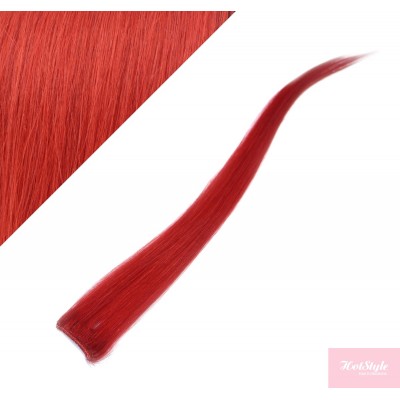 20" (50cm) clip in human hair streak - red