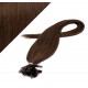 16" (40cm) Nail tip / U tip human hair pre bonded extensions - medium brown