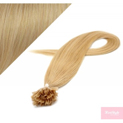 16" (40cm) Nail tip / U tip human hair pre bonded extensions - natural blonde