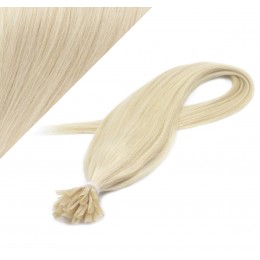20" (50cm) Nail tip / U tip human hair pre bonded extensions - platinum blonde