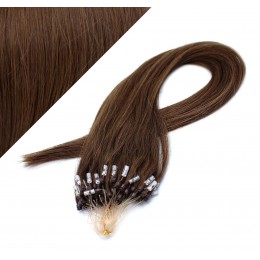 24" (60cm) Micro ring human hair extensions - medium brown