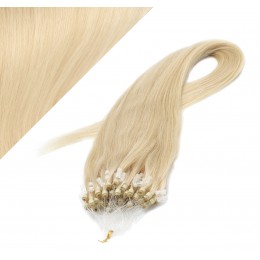 24" (60cm) Micro ring human hair extensions - the lightest blonde