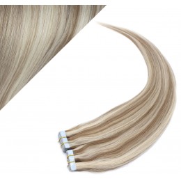 16" (40cm) Tape Hair / Tape IN human REMY hair - platinum/light brown