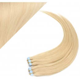 24" (60cm) Tape Hair / Tape IN human REMY hair - the lightest blonde