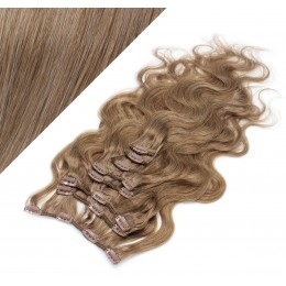 20" (50cm) Clip in wavy human REMY hair - light brown