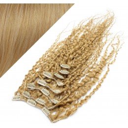 20" (50cm) Clip in curly human REMY hair - natural blonde