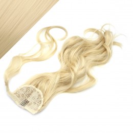 Clip in ponytail wrap / braid hair extension 24" wavy - the lightest brown