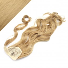 Clip in ponytail wrap / braid hair extension 24" curly - natural blonde
