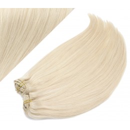 20" (50cm) Deluxe clip in human REMY hair - platinum