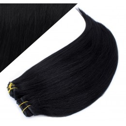 24" (60cm) Deluxe clip in human REMY hair - black