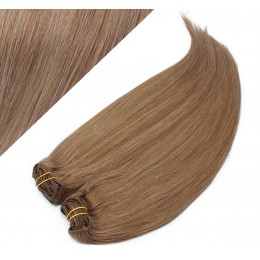 28" (70cm) Deluxe clip in human REMY hair - light brown