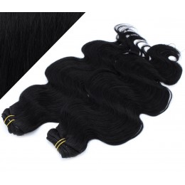 20" (50cm) Deluxe wavy clip in human REMY hair - black