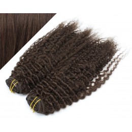 20" (50cm) Deluxe curly clip in human REMY hair - dark brown