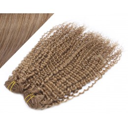 20" (50cm) Deluxe curly clip in human REMY hair - light brown