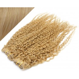 20" (50cm) Deluxe curly clip in human REMY hair - natural blonde