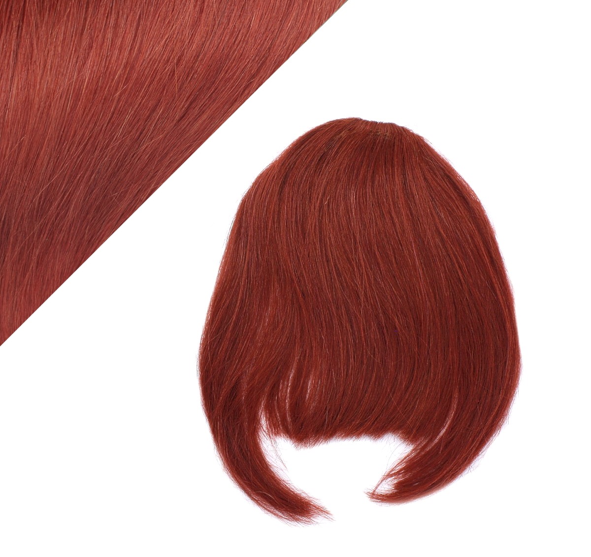 Clip in bang/fringe human hair remy – copper red - Clip Hair Sale