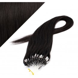 15" (40cm) Micro ring human hair extensions - natural black