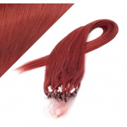 20" (50cm) Micro ring human hair extensions - copper red