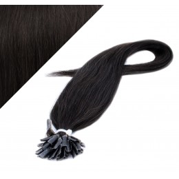 16" (40cm) Nail tip / U tip human hair pre bonded extensions - natural black