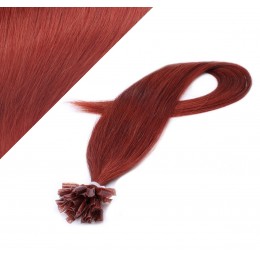24" (60cm) Nail tip / U tip human hair pre bonded extensions - copper red