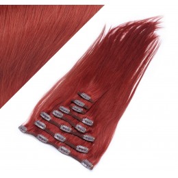 24" (60cm) Clip in human REMY hair - copper red