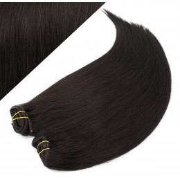 28" (70cm) Deluxe clip in human REMY hair - natural black