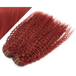 20" (50cm) Deluxe curly clip in human REMY hair - copper red