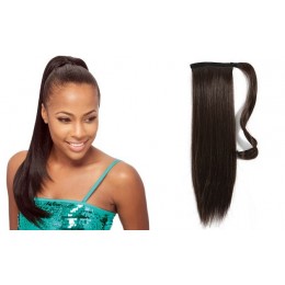Clip In Human Hair Ponytail Wrap Hair Extension 20 Straight