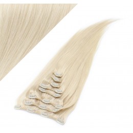 20" (50cm) Clip in human REMY hair - platinum blonde