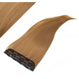 24˝ one piece full head clip in kanekalon weft extension straight – light brown