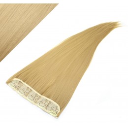 24˝ one piece full head clip in kanekalon weft extension straight – natural blonde