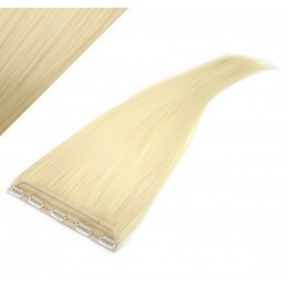 24˝ one piece full head clip in kanekalon weft extension straight – the lightest blonde