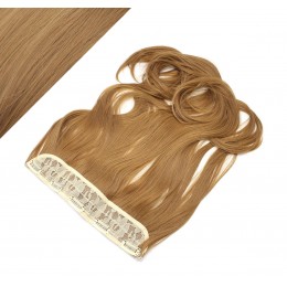 24˝ one piece full head clip in kanekalon weft extension wavy – light brown