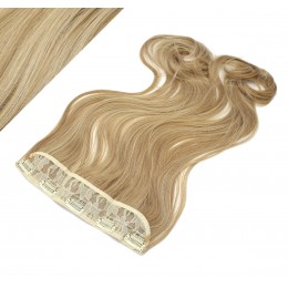 24˝ one piece full head clip in kanekalon weft extension wavy – mixed blonde