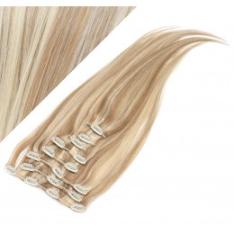 24" (60cm) Clip in human REMY hair - mixed blonde