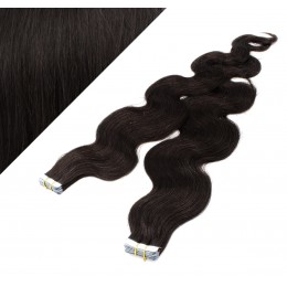 20˝ (50cm) Tape Hair / Tape IN human REMY hair wavy - natural black