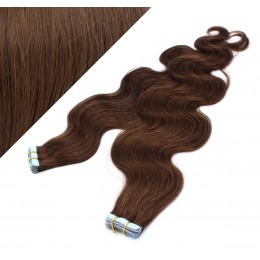20˝ (50cm) Tape Hair / Tape IN human REMY hair wavy - medium brown