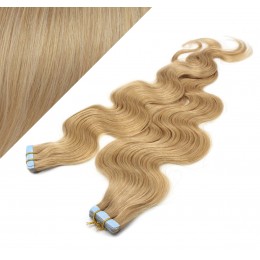 20˝ (50cm) Tape Hair / Tape IN human REMY hair wavy - natural blonde