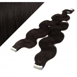 24˝ (60cm) Tape Hair / Tape IN human REMY hair wavy - natural black
