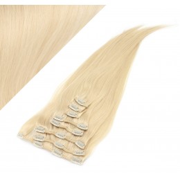 28" (70cm) Clip in human REMY hair - the lightest blonde