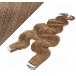 24˝ (60cm) Tape Hair / Tape IN human REMY hair wavy - light brown