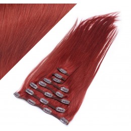 15" (40cm) Clip in human REMY hair 100g - copper red