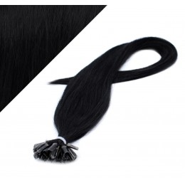 16" (40cm) Nail tip / U tip human hair pre bonded extensions - black