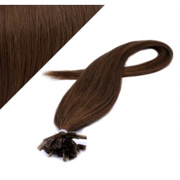 16" (40cm) Nail tip / U tip human hair pre bonded extensions - medium brown