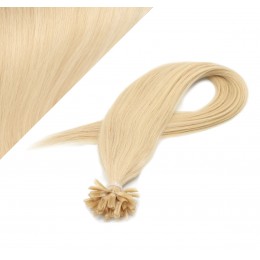 16" (40cm) Nail tip / U tip human hair pre bonded extensions - the lightest blonde